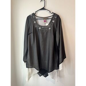 Original Anthony Tunic‎ Blouse Black Beaded size large